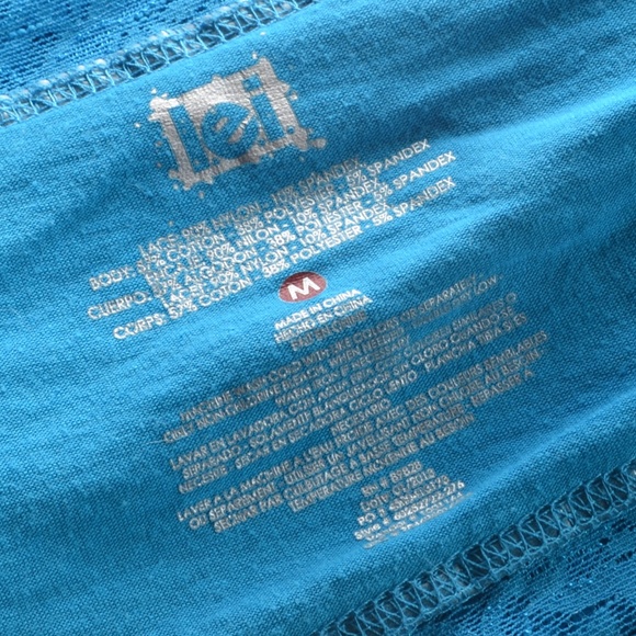 l.e.i Blue Floral Lace Bandeau - Picture 3 of 5